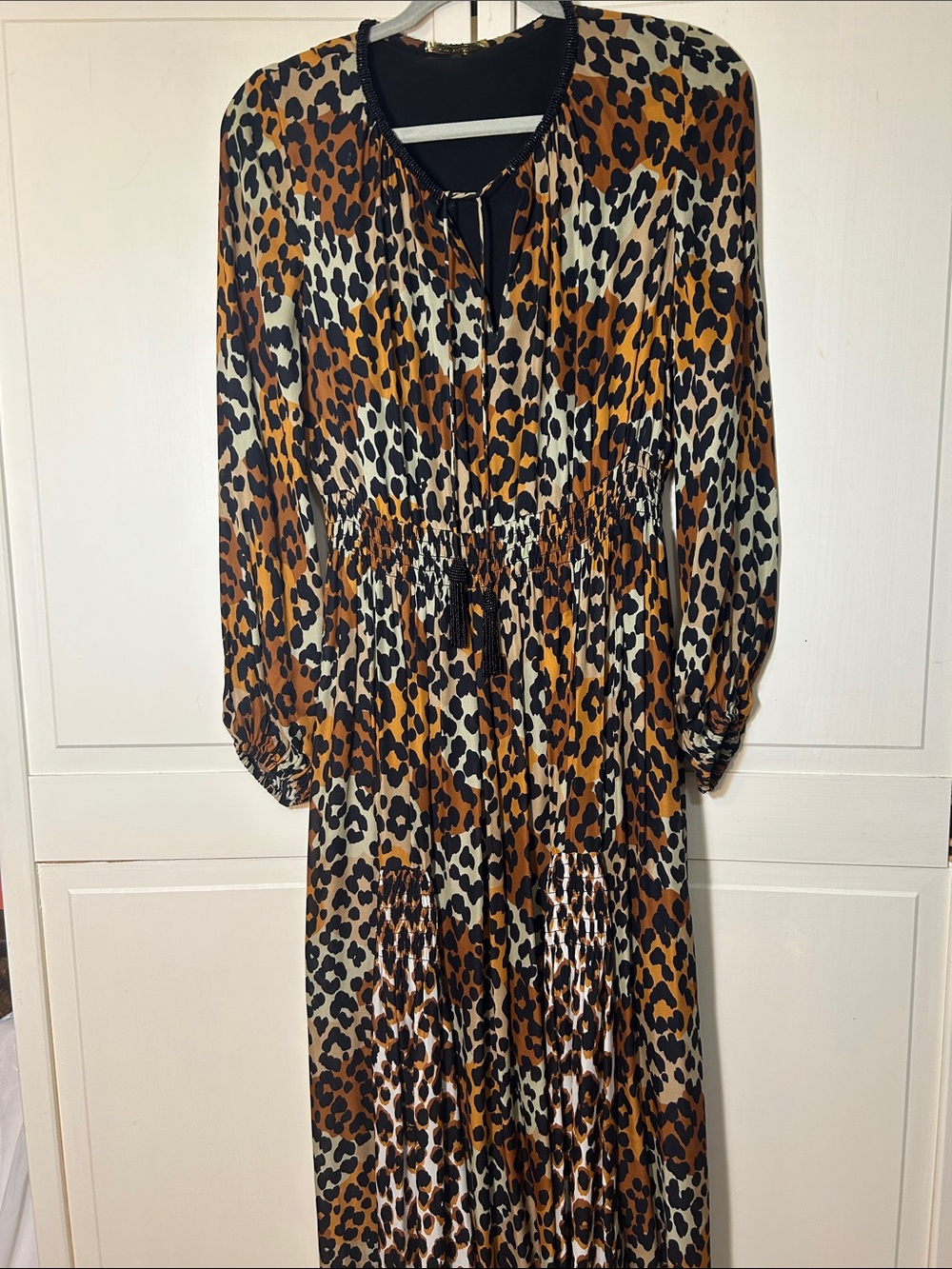 Leopard Silky Maxi Dress XS